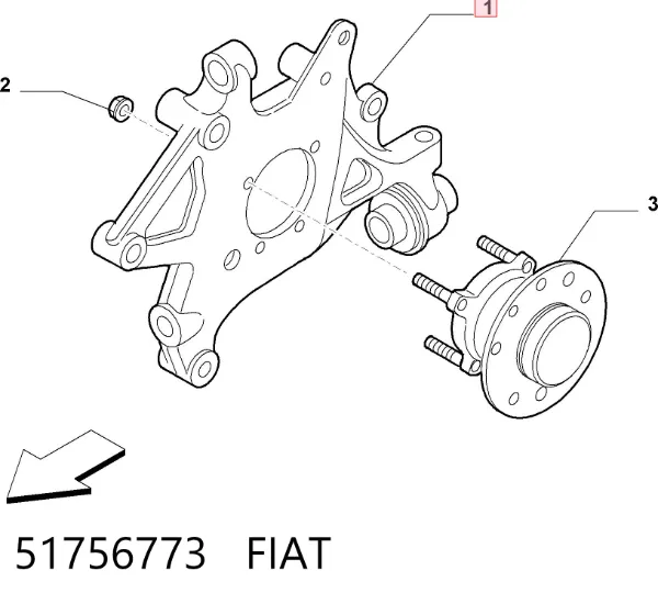 Сайлентблок цапфы задней 51756773 Fiat/Alfa/Lancia
