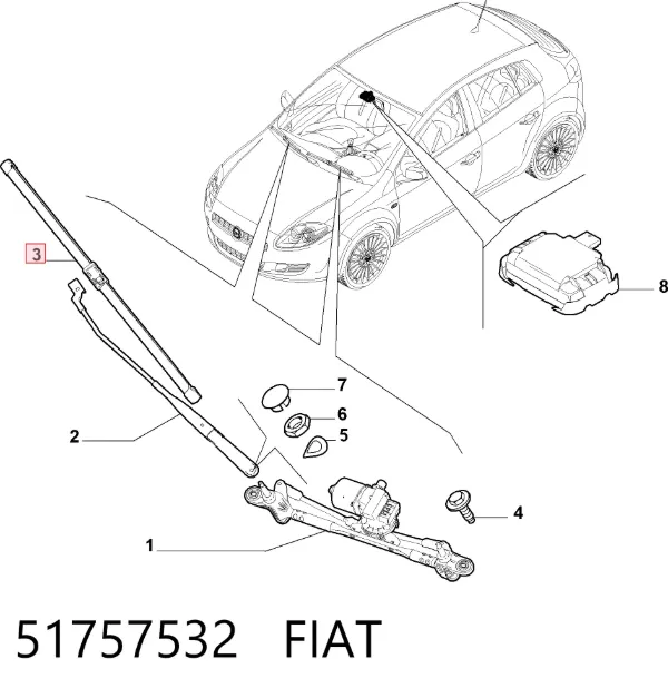 Щетки стеклоочистителя 51757532 Fiat/Alfa/Lancia
