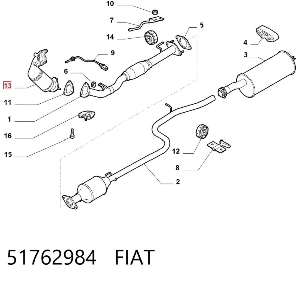 Катализатор 51762984 Fiat/Alfa/Lancia