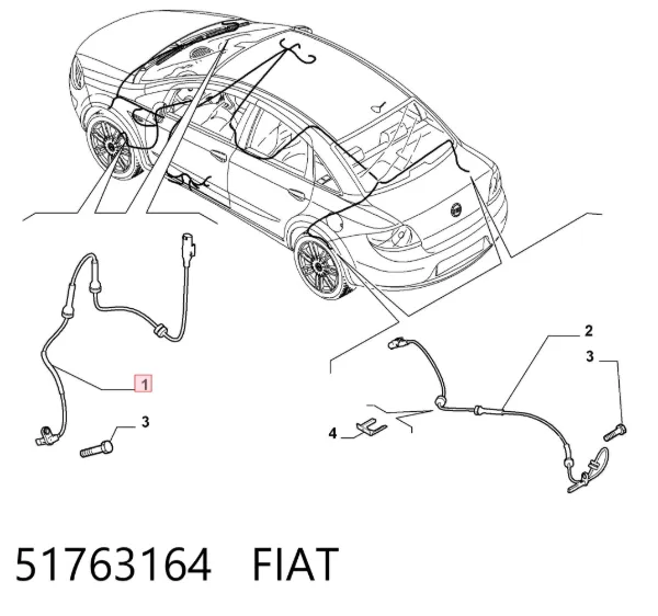 Датчик АБС передний 51763164 Fiat/Alfa/Lancia