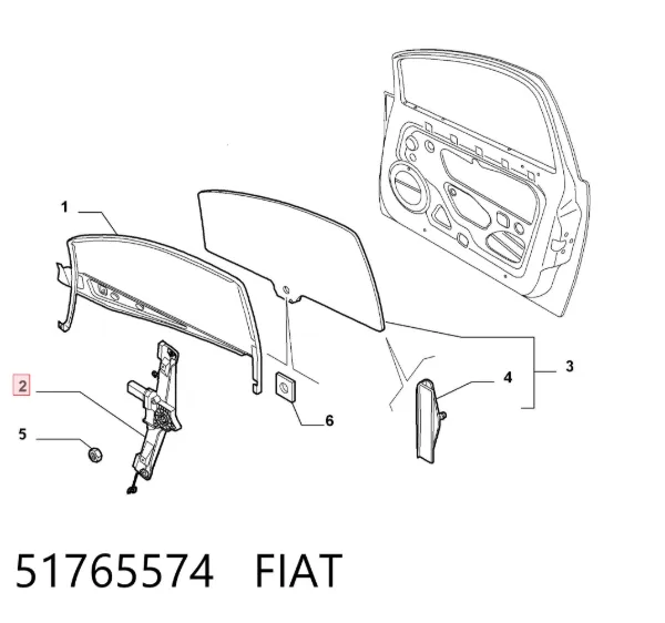 Стеклоподъемник передней правой двери 51765574 Fiat/Alfa/Lancia