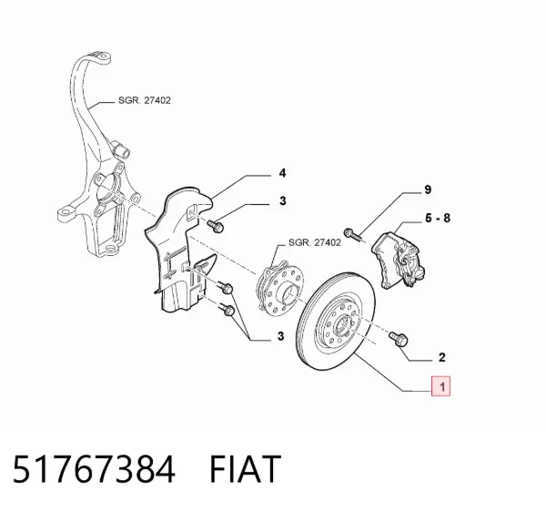 Передние тормозные диски 51767384 Fiat/Alfa/Lancia