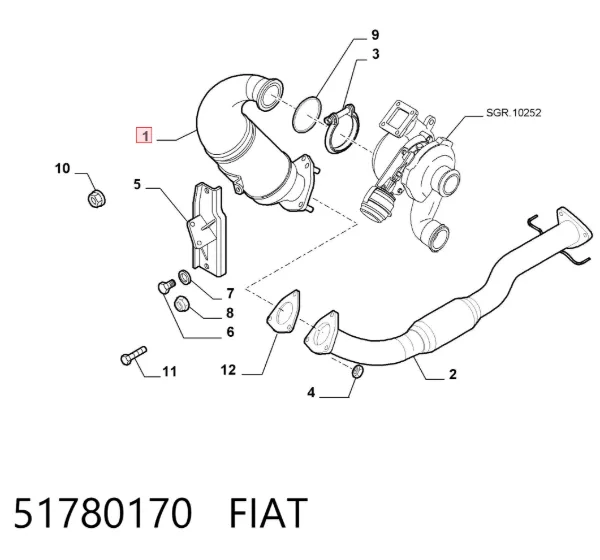 Катализатор 51780170 Fiat/Alfa/Lancia
