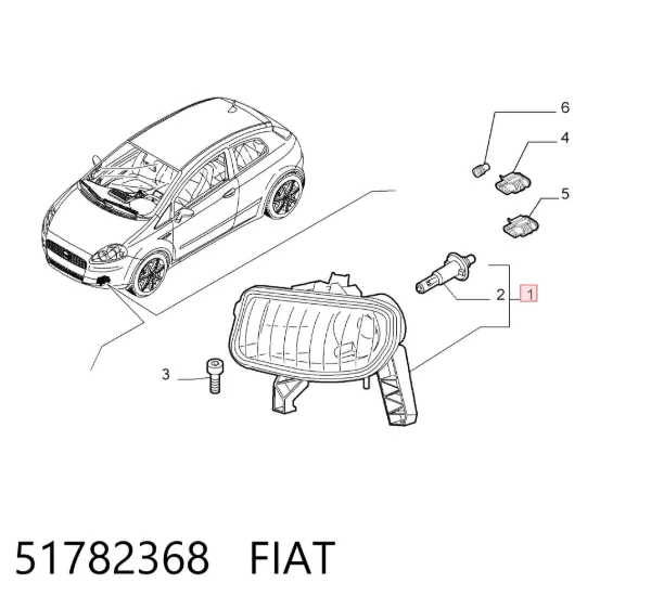 Фара противотуманная правая 51782368 Fiat/Alfa/Lancia