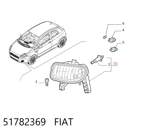 Фара противотуманная левая 51782369 Fiat/Alfa/Lancia