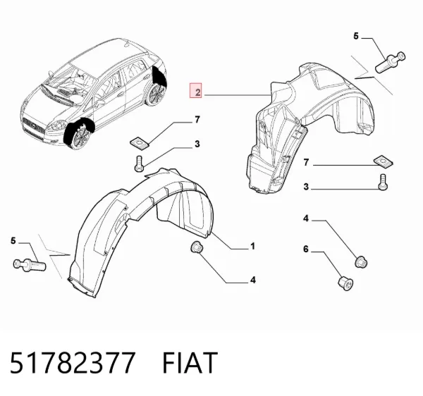 Подкрылок задний левый 51782377 Fiat/Alfa/Lancia