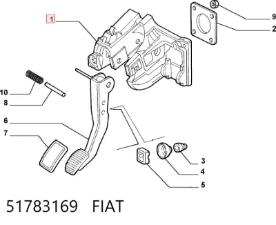Кронштейн педалей, педальный узел FIAT 51783169
