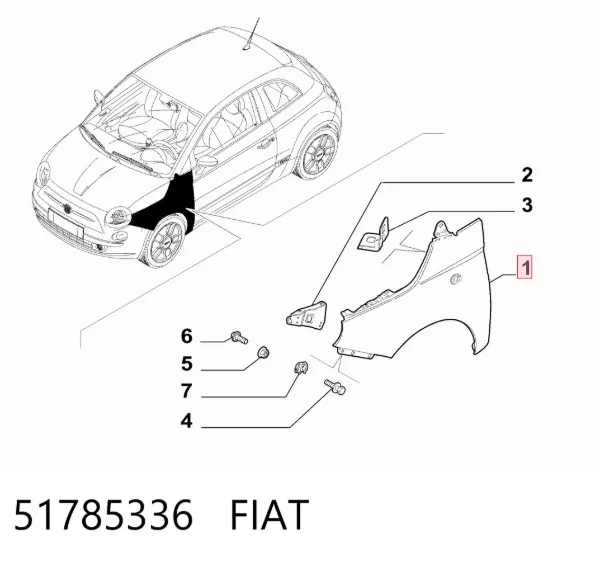 Крыло переднее левое 51785336 Fiat/Alfa/Lancia