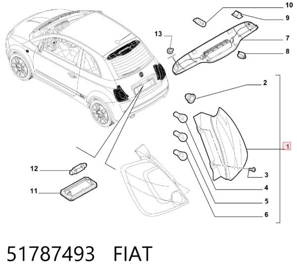 Задний фонарь 51787493 Fiat/Alfa/Lancia