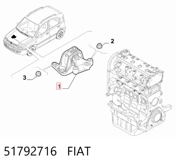 Передняя опора двигателя 51792716 Fiat/Alfa/Lancia