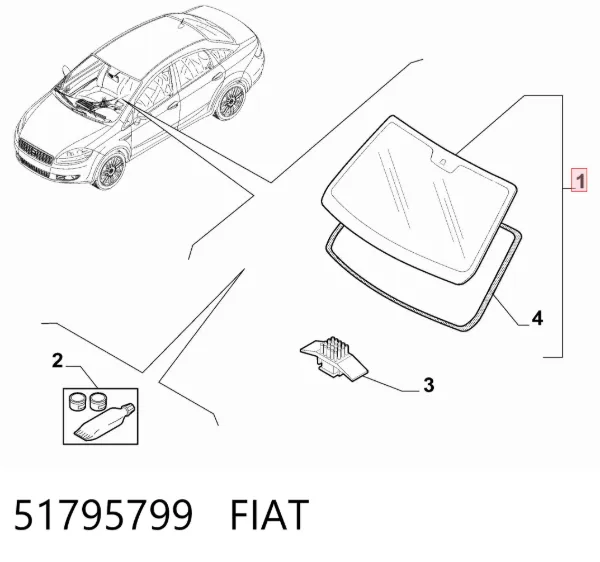Лобовое стекло Fiat Linea 323