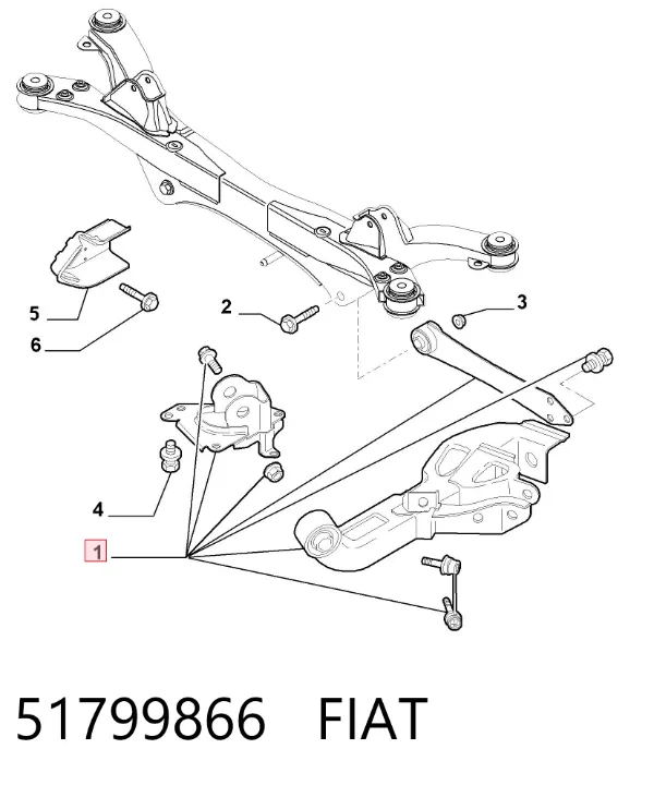 Рычаг задней подвески нижний правый 51799866 Fiat/Alfa/Lancia