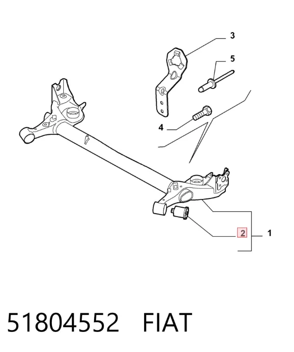 Сайлентблок задней балки 51804552 Fiat/Alfa/Lancia