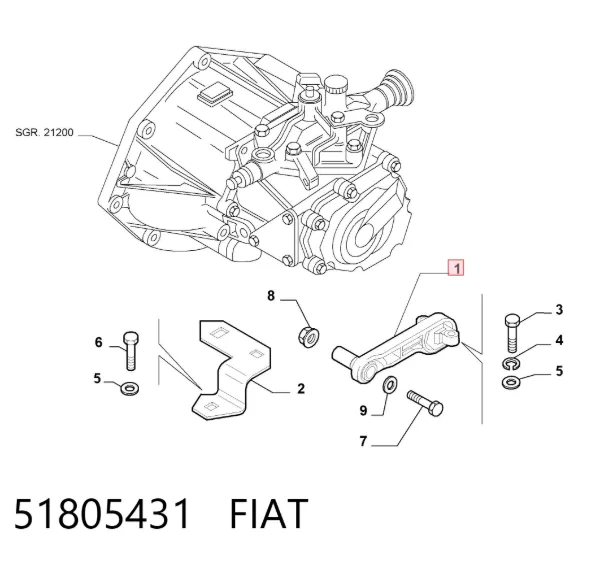Левая подушка двигателя 51805431 Fiat/Alfa/Lancia
