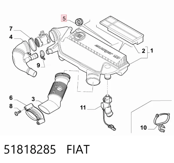 Резиновый буфер клапанной крышки 51818285 Fiat/Alfa/Lancia