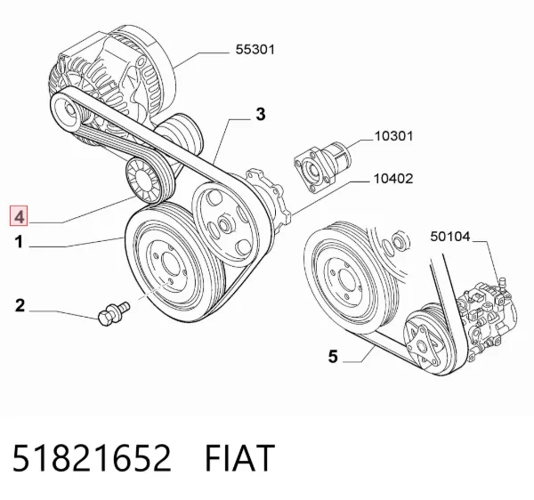 Натяжитель приводного ремня 51821652 Fiat/Alfa/Lancia