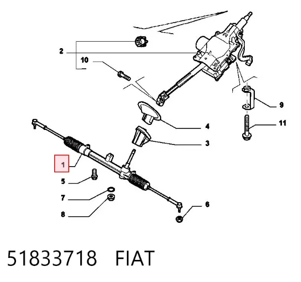 Рулевая рейка 51833718 Fiat/Alfa/Lancia