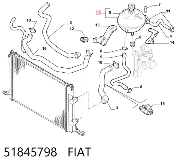 Бачок системы охлаждения 51845798 Fiat/Alfa/Lancia