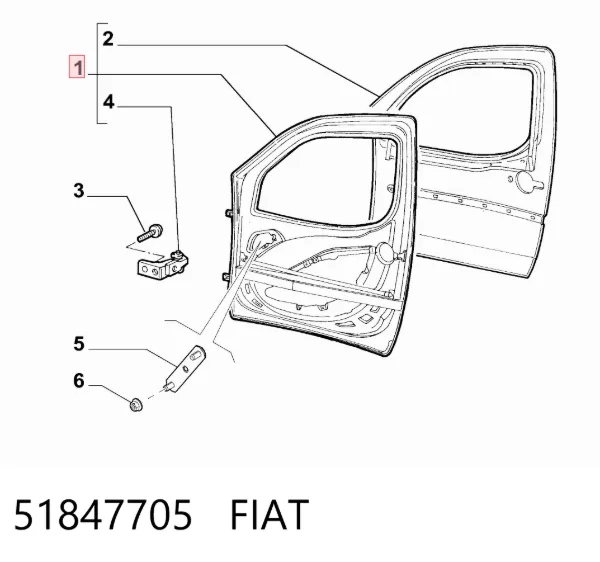 Дверь передняя правая 51847705 Fiat/Alfa/Lancia