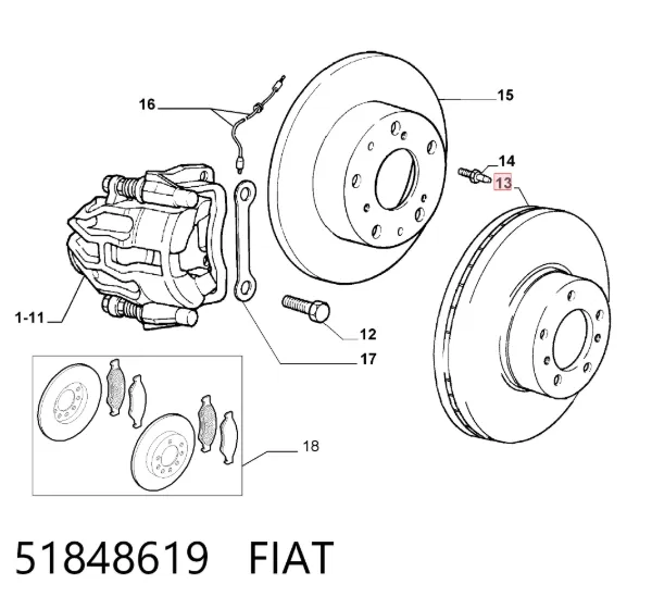 Передние тормозные диски 51848619 Fiat/Alfa/Lancia