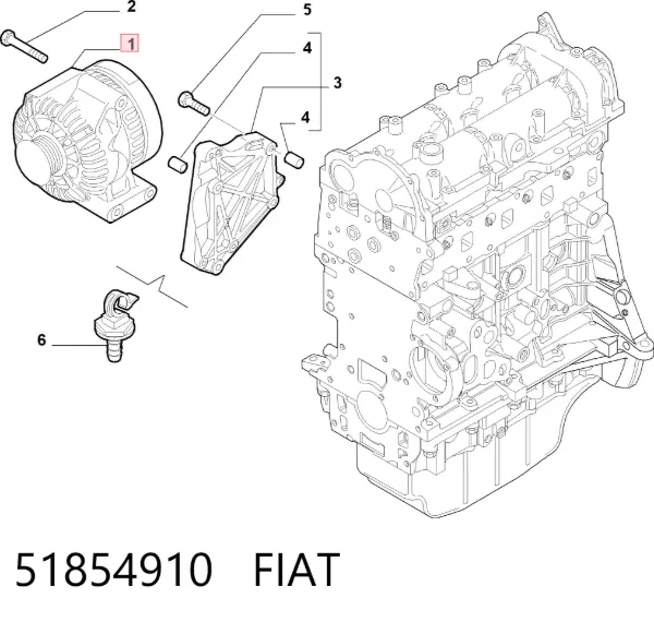 Генератор 51854910 Fiat/Alfa/Lancia