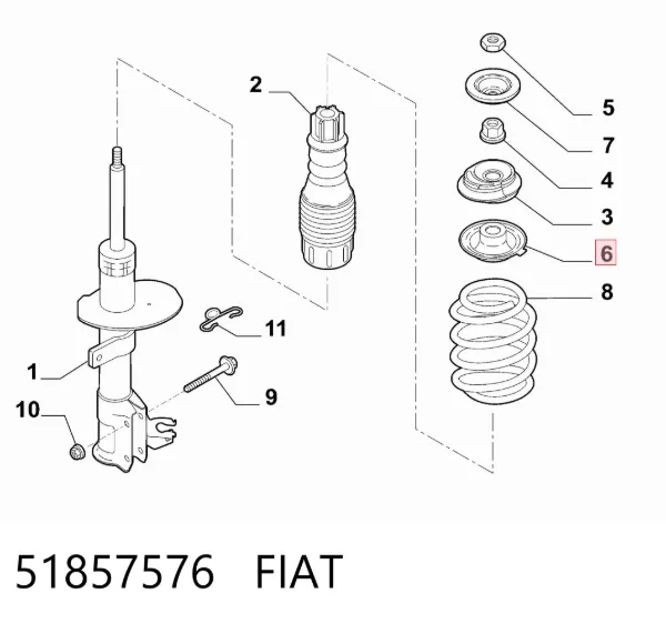 Проставка передней нижней пружины 51857576 Fiat/Alfa/Lancia