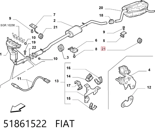 Подушка глушителя 51861522 Fiat/Alfa/Lancia