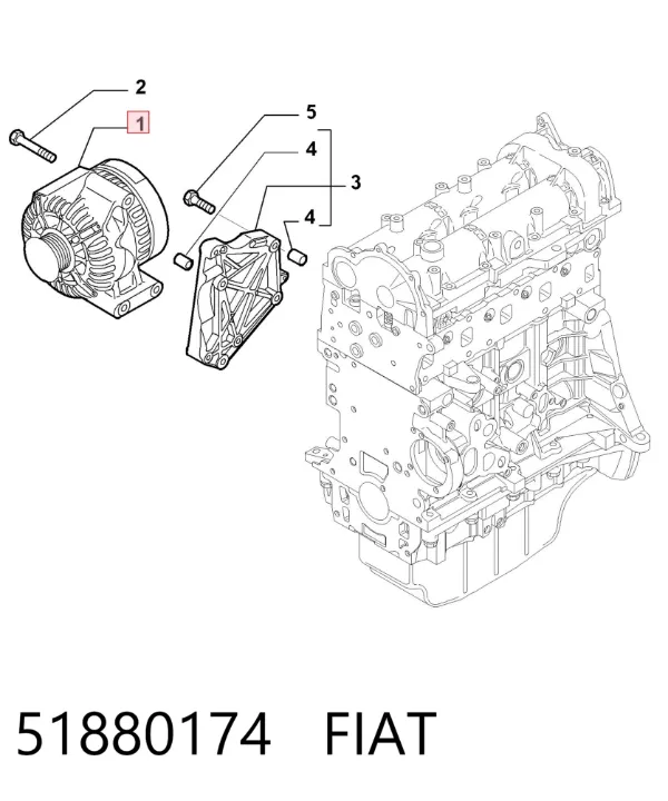 Генератор 51880174 Fiat/Alfa/Lancia