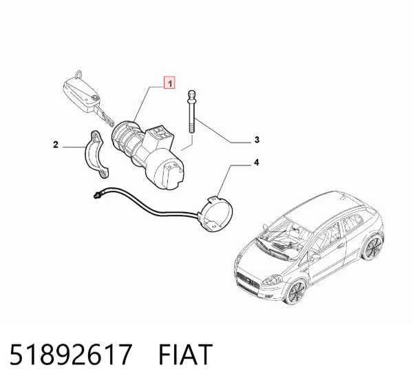 Замок зажигания 51892617 Fiat/Alfa/Lancia