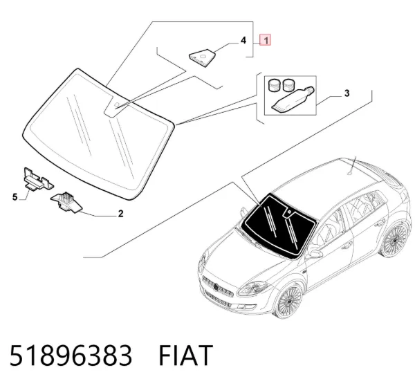 Лобовое стекло 51896383 Fiat/Alfa/Lancia