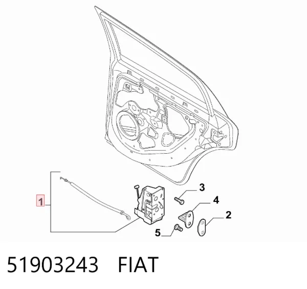 Замок двери задней правой 51903243 Fiat/Alfa/Lancia
