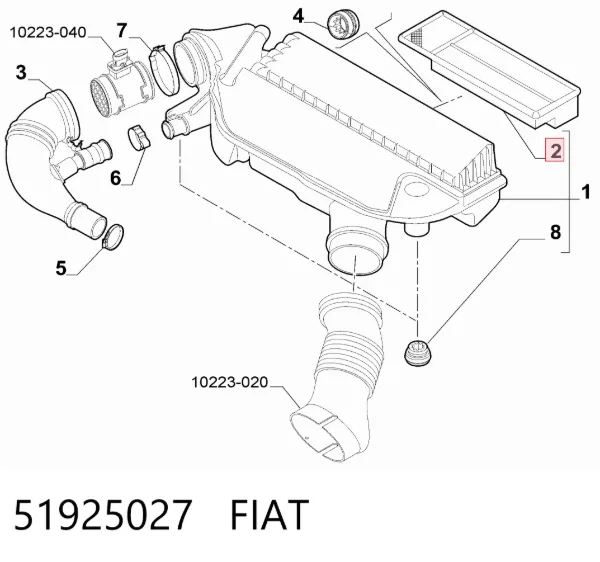 Воздушный фильтр 51925027 Fiat/Alfa/Lancia