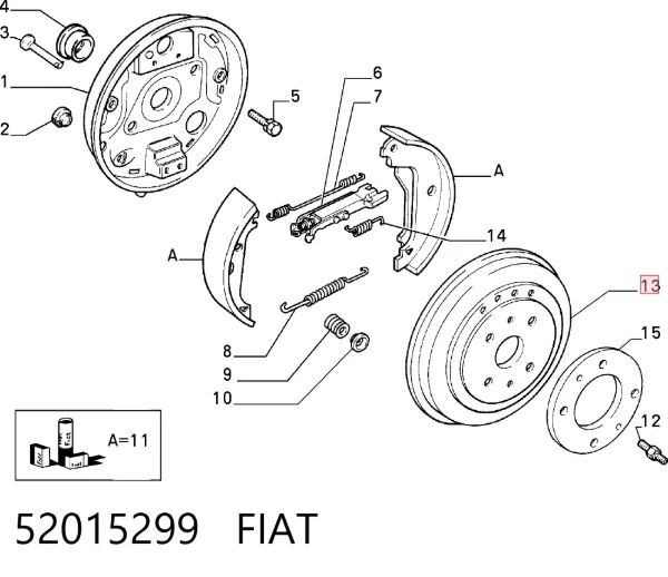 Тормозной барабан 52015299 Fiat/Alfa/Lancia
