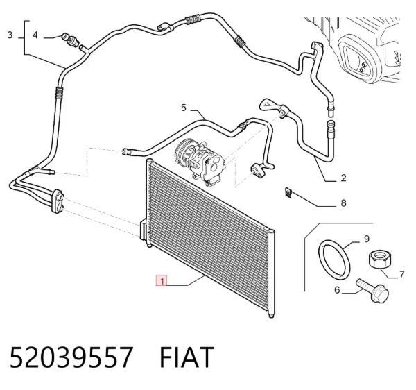 Радиатор кондиционера 52039557 Fiat/Alfa/Lancia