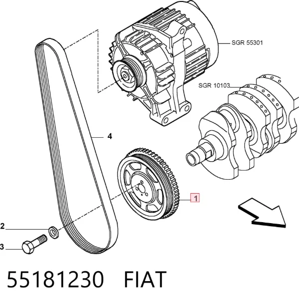 Шкив коленвала 55181230 Fiat/Alfa/Lancia