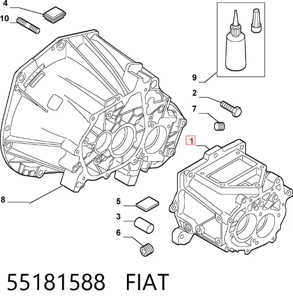 Корпус коробки передач АКПП/КПП 55181588 Fiat/Alfa/Lancia