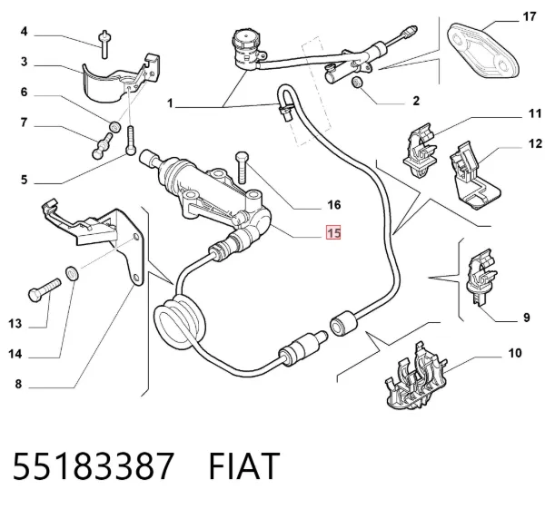 Рабочий цилиндр сцепления 55183387 Fiat/Alfa/Lancia