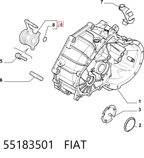 Рабочий цилиндр сцепления в сборе 55183501 Fiat/Alfa/Lancia