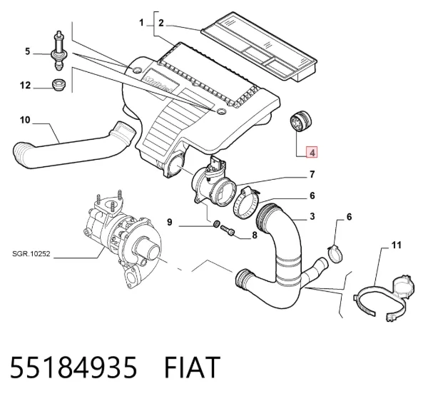 Резиновый буфер клапанной крышки 55184935 Fiat/Alfa/Lancia