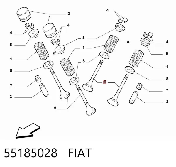 Впускной клапан 55185028 Fiat/Alfa/Lancia