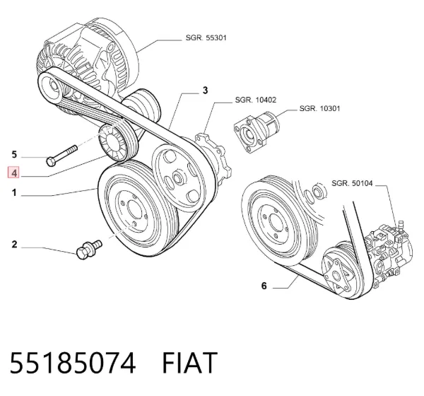 Натяжитель приводного ремня 55185074 Fiat/Alfa/Lancia