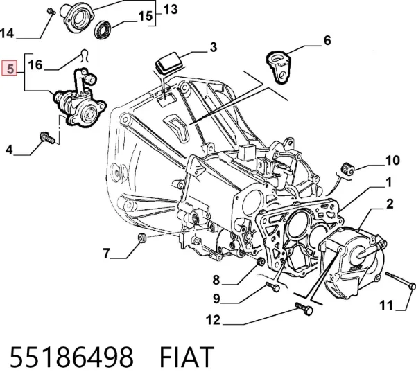 Рабочий цилиндр сцепления в сборе 55186498 Fiat/Alfa/Lancia