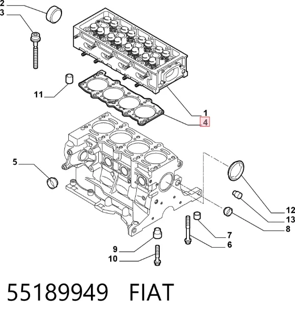 Прокладка ГБЦ 55189949 Fiat/Alfa/Lancia