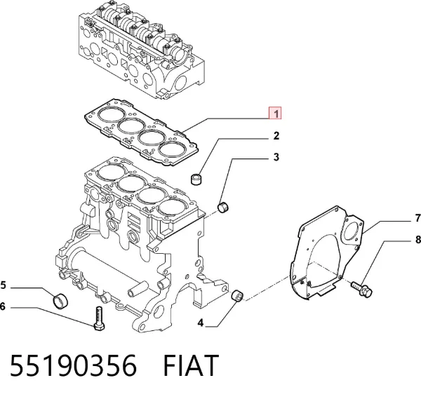Прокладка ГБЦ 55190356 Fiat/Alfa/Lancia