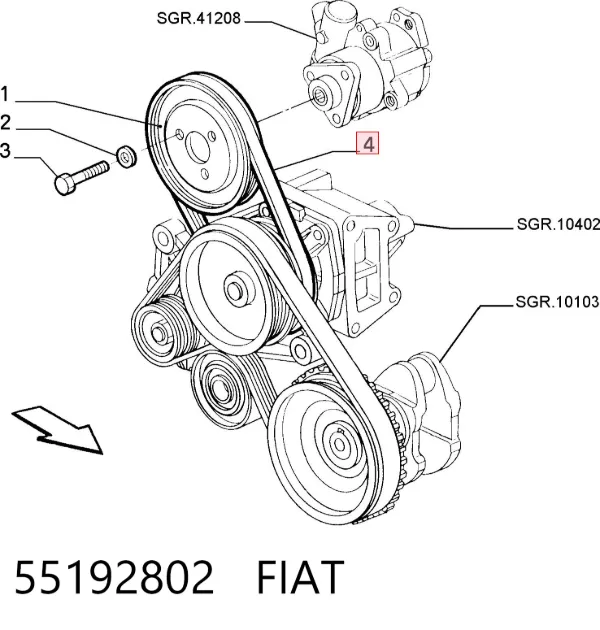 Ремень генератора 55192802 Fiat/Alfa/Lancia