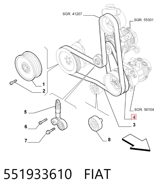 Ремень генератора 551933610 Fiat/Alfa/Lancia