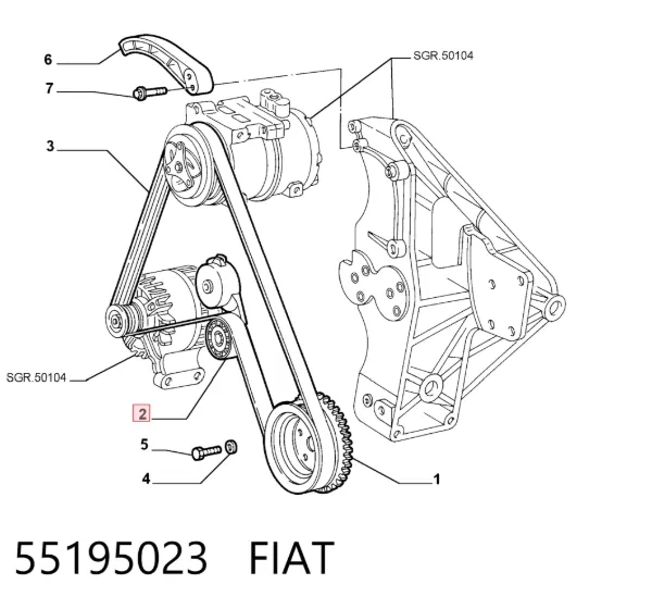 Натяжитель приводного ремня 55195023 Fiat/Alfa/Lancia