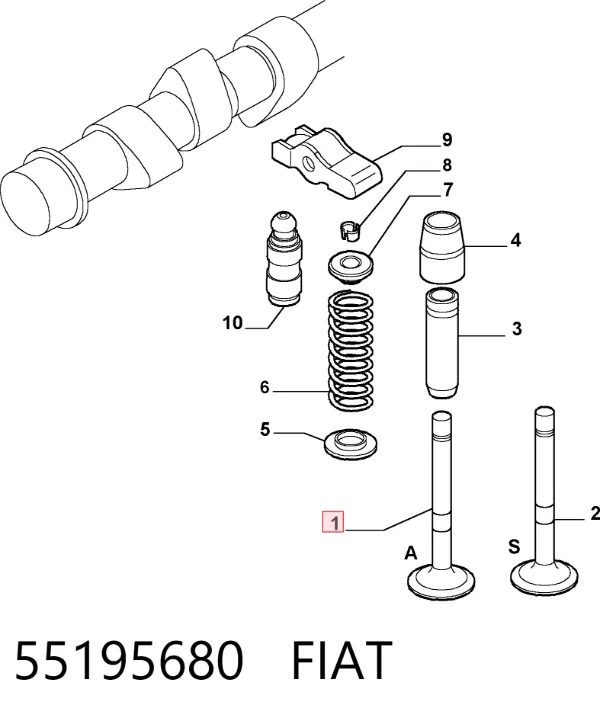 Впускной клапан 55195680 Fiat/Alfa/Lancia