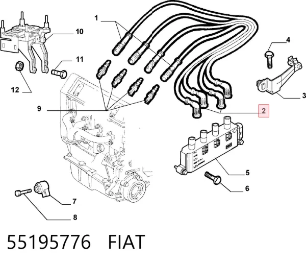 Высоковольтные провода 55195776 Fiat/Alfa/Lancia