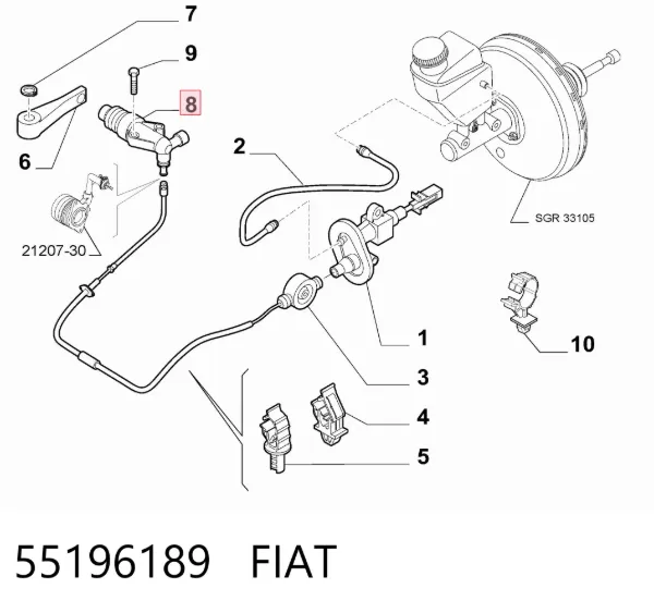 Рабочий цилиндр сцепления 55196189 Fiat/Alfa/Lancia